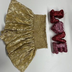 Queen of sparkle gold shorts